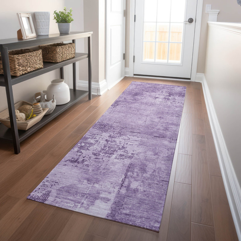 Tapis mauve lavable intérieur / extérieur Cassiva , 2'3" x 7'6"