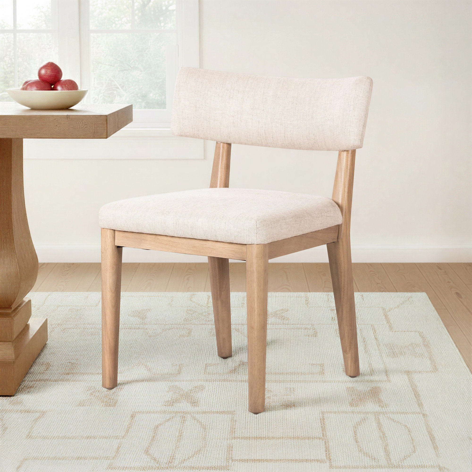 Amali Side Chair, Polyester Blend Beige, Natural