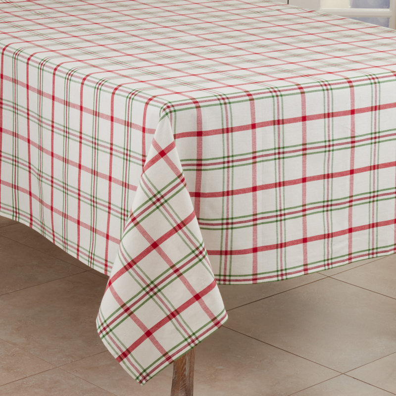 Aomame Plaid 100% Cotton Square Tablecloth
