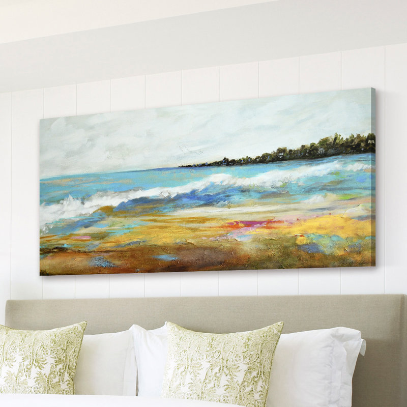 Beach Surf II - Wrapped Canvas Painting, 30cm H x 61cm W
