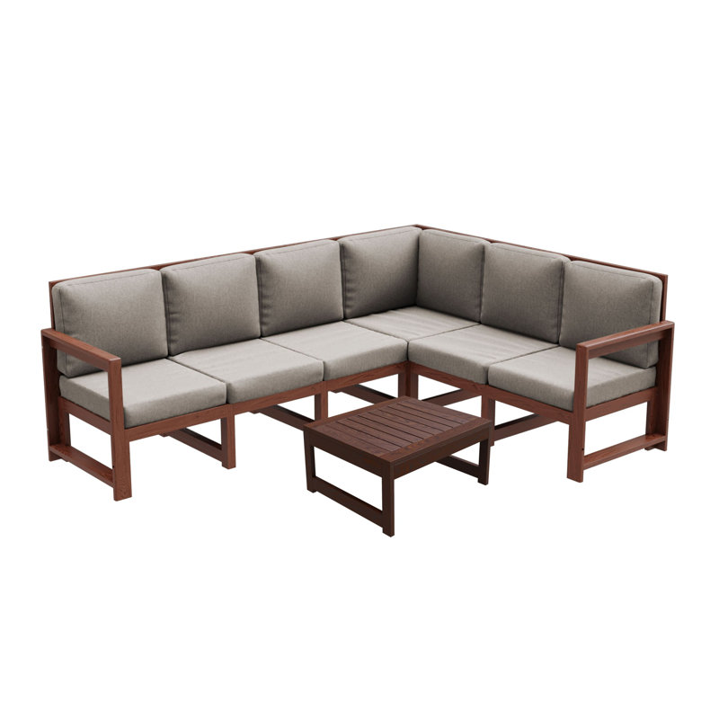 Jaquala 6 - Person Seating Group with Cushions, Platinum, Brown
