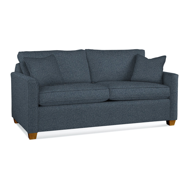 Charleston 77" Sleeper Sofa, Havana, Innerspring, Basic Blue 100% Polyester