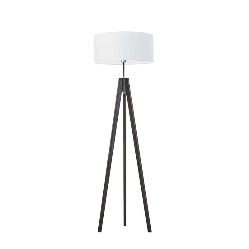 Arbutis 138cm Tripod Floor Lamp, White, Black