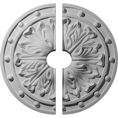 Endurathane Foster Acanthus Leaf Ceiling Medallion, 20 1/2"OD x 3 1/2"ID x 1 1/2"P (Fits Canopies up to 3 1/2"), Two Piece, Factory Primed