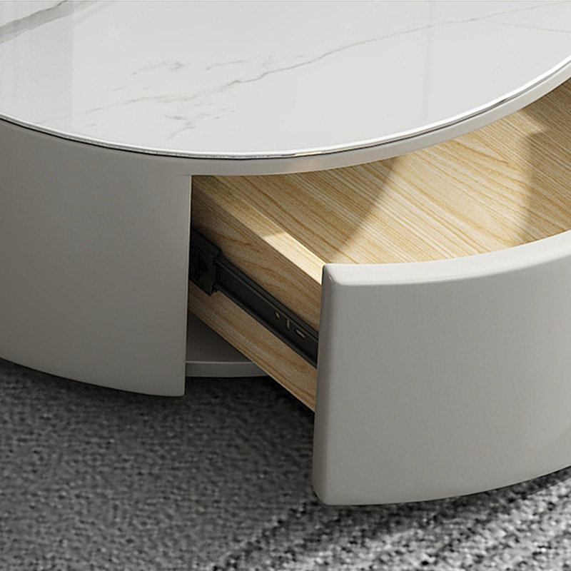 Modern light luxury round coffee table combo