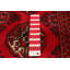 Tapis rouge en laine noué à la main de conception unique 6 pi 4 po x 9 pi 0 po Teimani