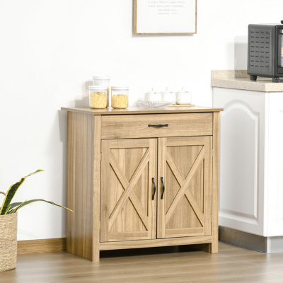 Buffet Storage Cabinet With Drawer And Adjustable Shelf, Natural Wood Appearance, Living Room Entryway Furniture Style Finish, Ideal For Room,