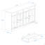 Buffet 47,95 "avec 2 tiroirs et 4 portes