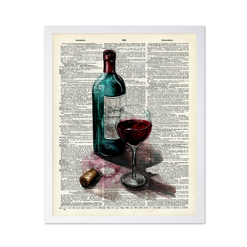 Wine, Poster, White Framed, 16"H x 20"W