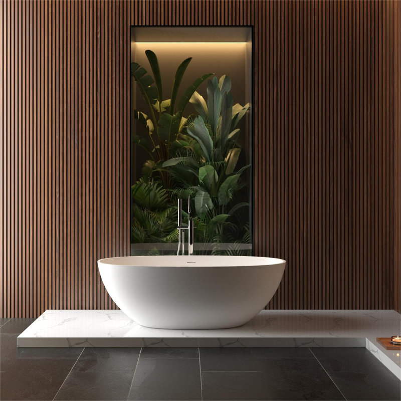 Deco 65'' x 29.5'' Soaking Solid Surface Bathtub