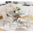Star Collection Round Glass Top Metal Base Dining Table-65882736