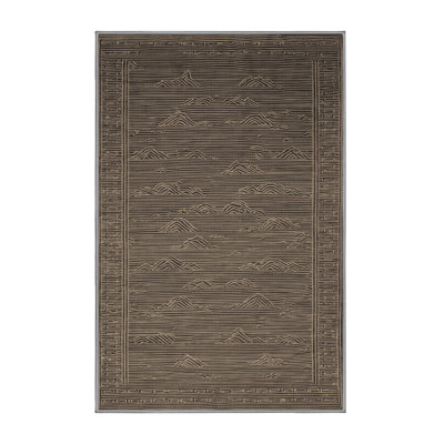 Machine Washable Art Deco Grey Area Rug