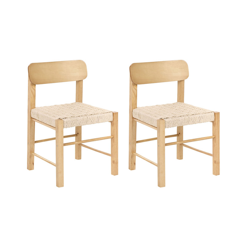 45cm H Solid Wood Side Chair, Beige