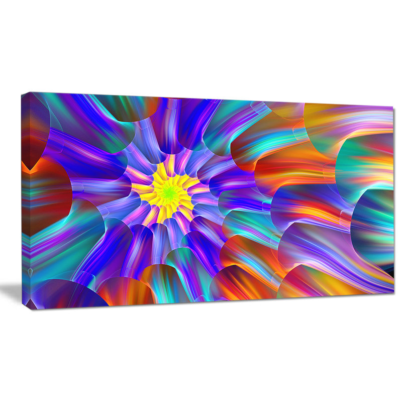 " Spectacular Stain Glass With Spirals ", 16" H x 32" W x 1" D