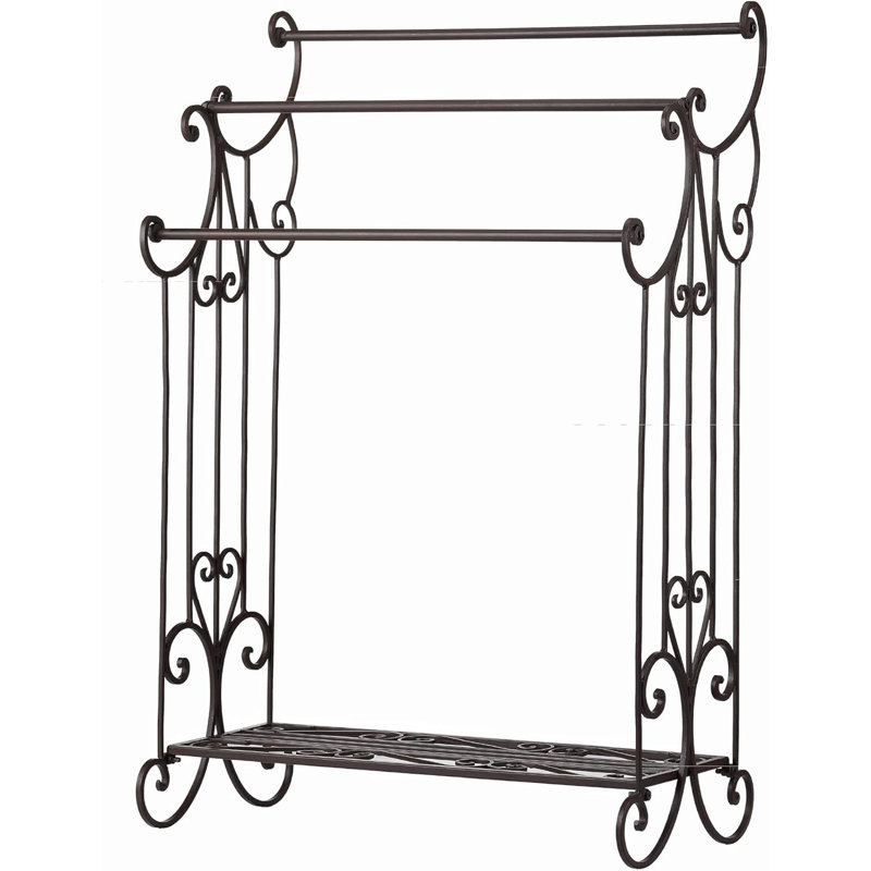 Porte-serviettes autoportant à 3 niveaux - Rangement en métal 35,8 po pour la salle de bain, la chambre à coucher et la salle de lavage