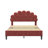 Upholstered Platform Bed with Flower Pattern Velvet Headboard-875723956-875723962