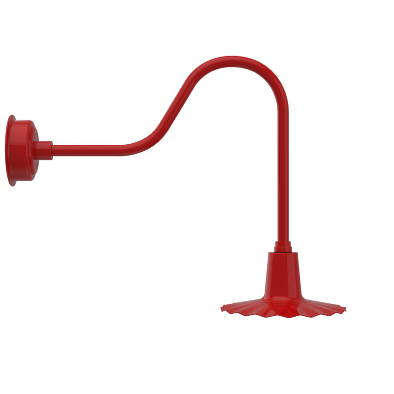 Luminaire de grange d’extérieur à del Iris, H 7,5 po x l 12 po x P 12 po, rouge