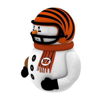 Joueur de bonhomme de neige gonflable Sporticulture Cincinnati Bengals - 7 pi de hauteur avec lumières DEL | Bonhomme de neige NFL Moteur de souffleur intégré, résistant aux intempéries, utilisation intérieure / extérieure