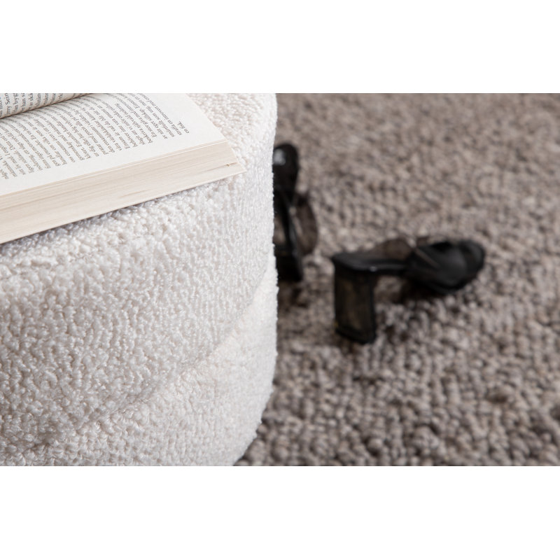 Sprague 40cm Wide Round Ottoman, Off White