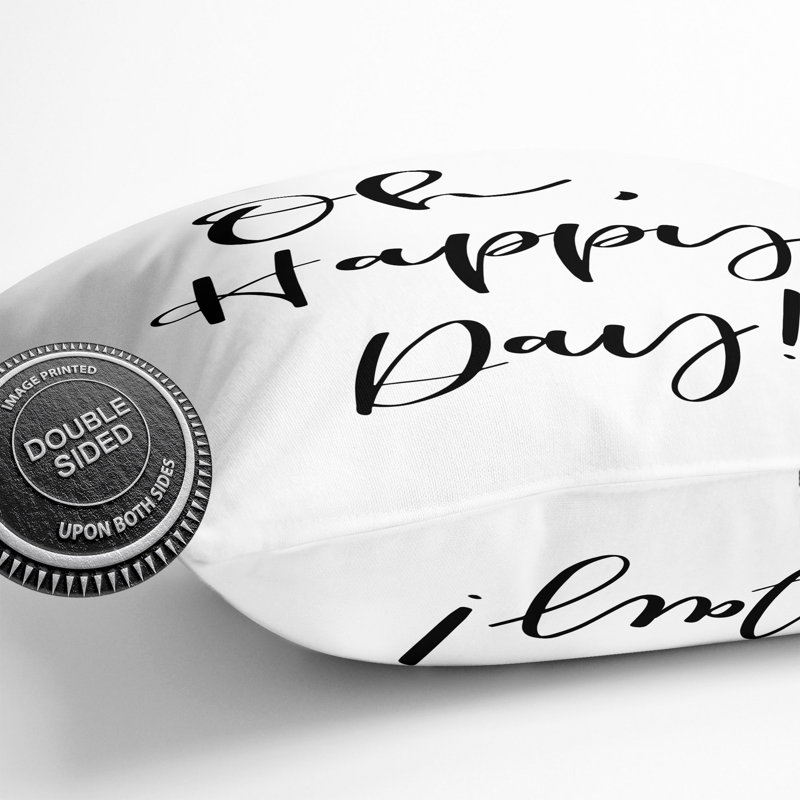 Oh Happy Day Square Throw Cushion, 55cm H x 55cm W x 20cm D