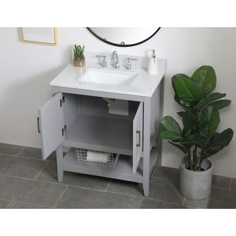 Ensemble de meuble-lavabo simple 30 po Scottsbluff, gris