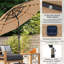 Parasol solaire de patio à 3 niveaux 10 pi avec 32 lumières DEL, parasol d'extérieur avec bouton poussoir inclinable et manivelle-1398255407