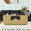 Table basse moderne avec conception unique à panneau ondulé, compartiments de rangement cachés et pieds réglables-1194335599