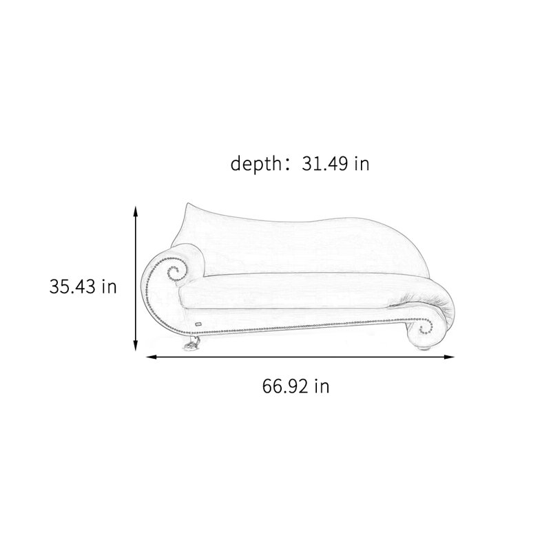 Chaise longue élégante paresseuse rétro, Orienté à gauche (vu de face)