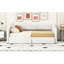 Lit de jour simple rembourré extensible beige très grand avec tiroirs coulissants, support ergonomique pour le dos et les accoudoirs, surfaces de tiroir en tissu doux et confortables, confortable