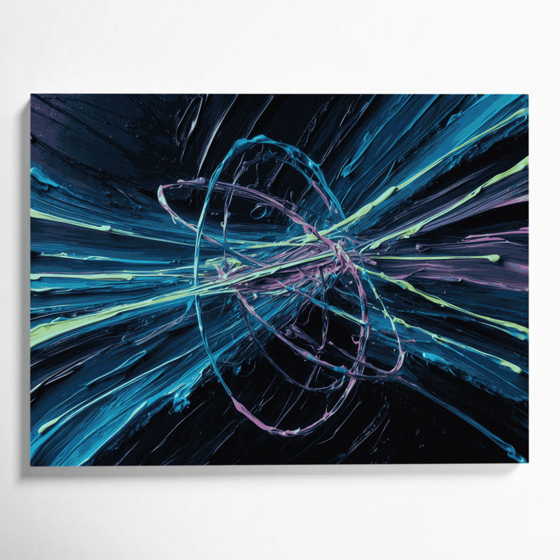 Art mural sur toile gris Sci Fi Atomic, H 12 po x l 18 po