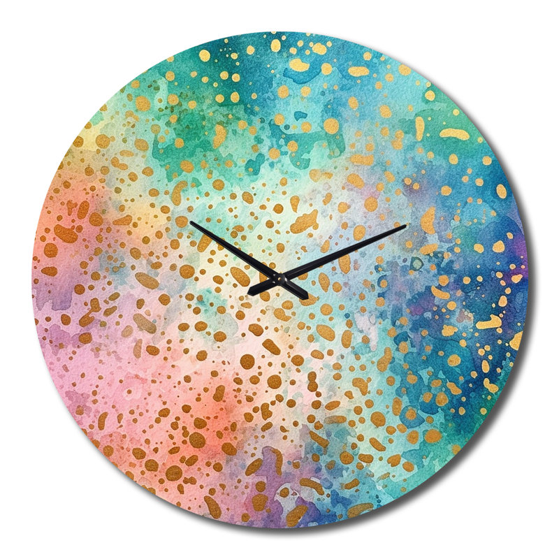 Horloge murale géométrique moderne Green Gold, Très grand