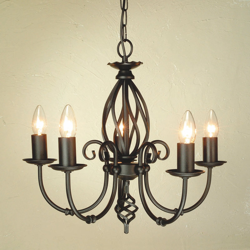 Wannamaker 5 - Light Candle Style Chandelier, Black