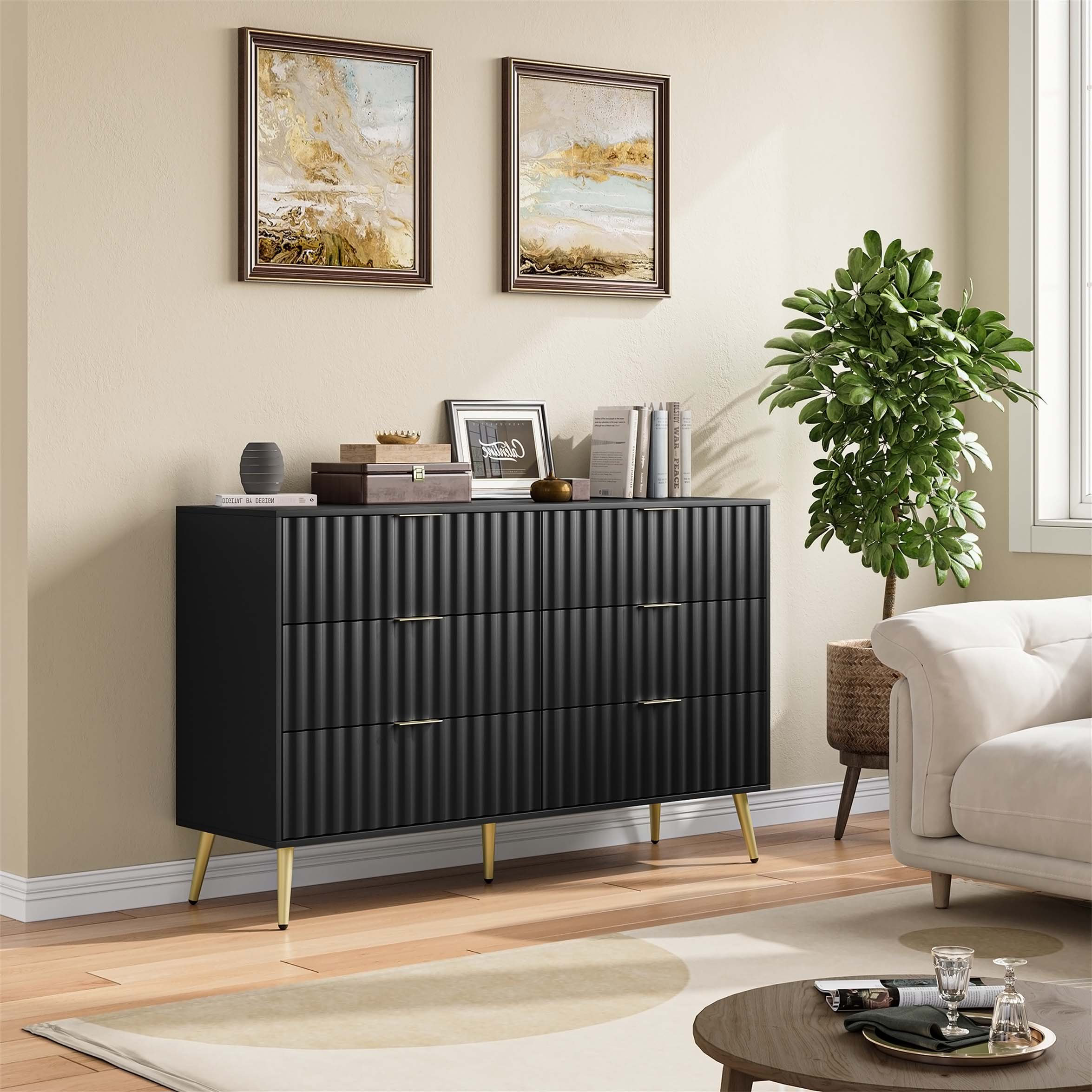 Commode 1 porte 4 tiroirs pieds métal 100 cm ZEBRA