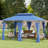 Outsunny 10' x 13' Patio Gazebo, Double Roof Outdoor Gazebo with Curtains and Metal Frame for Garden, Lawn, Backyard and Deck, Dark Blue-128774025