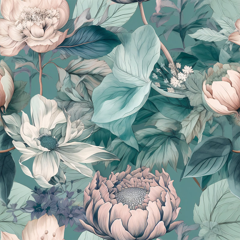 Papier peint floral Serene Botanical Bloom