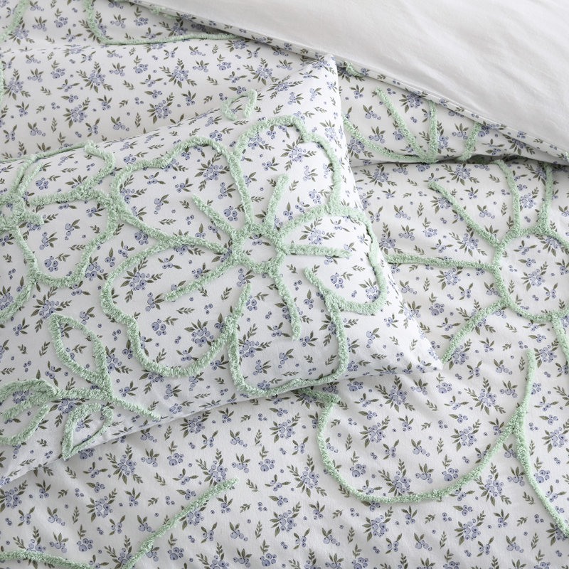 Ensemble d'édredon Peri Home Blueberry Chenille - bleu, Édredon grand