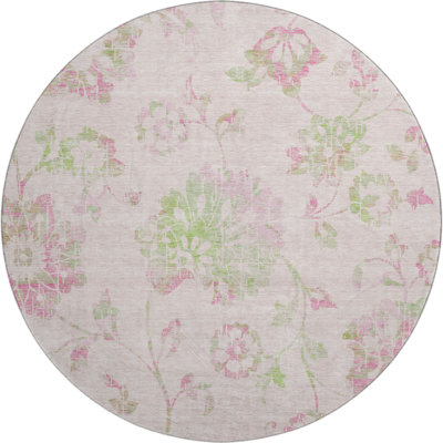 Premium Machine Washable Prisco Pink Rug