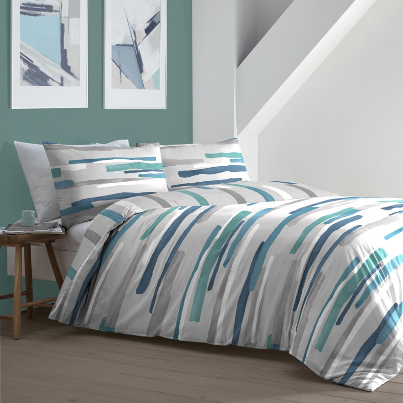 Clifton Cotton Rich Polycotton Duvet Cover Set, Single, Teal