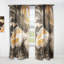 Noir, jaune, marbre, liquide Art II - rideau abstrait - velours obscurcissant - 1 panneau-71739825