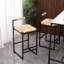 Ensemble de 2 tabourets de bar en jacinthe d'eau avec comptoir de soutien