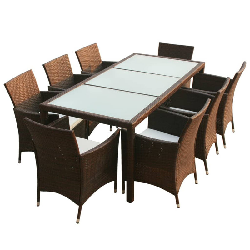 Ensemble de mobilier d'extérieur en acier brun