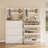 Shoe Cabinet With 3 Flip Drawers &  Hooks Coat Rack & Adjustable Shelves-2126646176