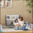 Kids Bookcase Toy Shelf, 2 Tier Toddlers Toy Storage Shelf with 5 Compartments, Anti-tip Device