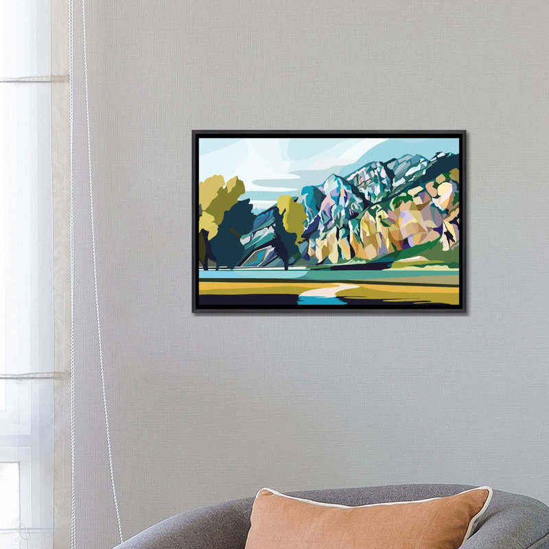 Como - reproduction d'art murale - toile encadrée, Noir patiné, Reproduction encadrée sans toile tendue, H 18 po x l 26 po