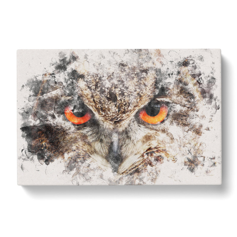 Great Horned Owl - Wrapped Canvas Print, 50cm H x 76cm W x 3cm D