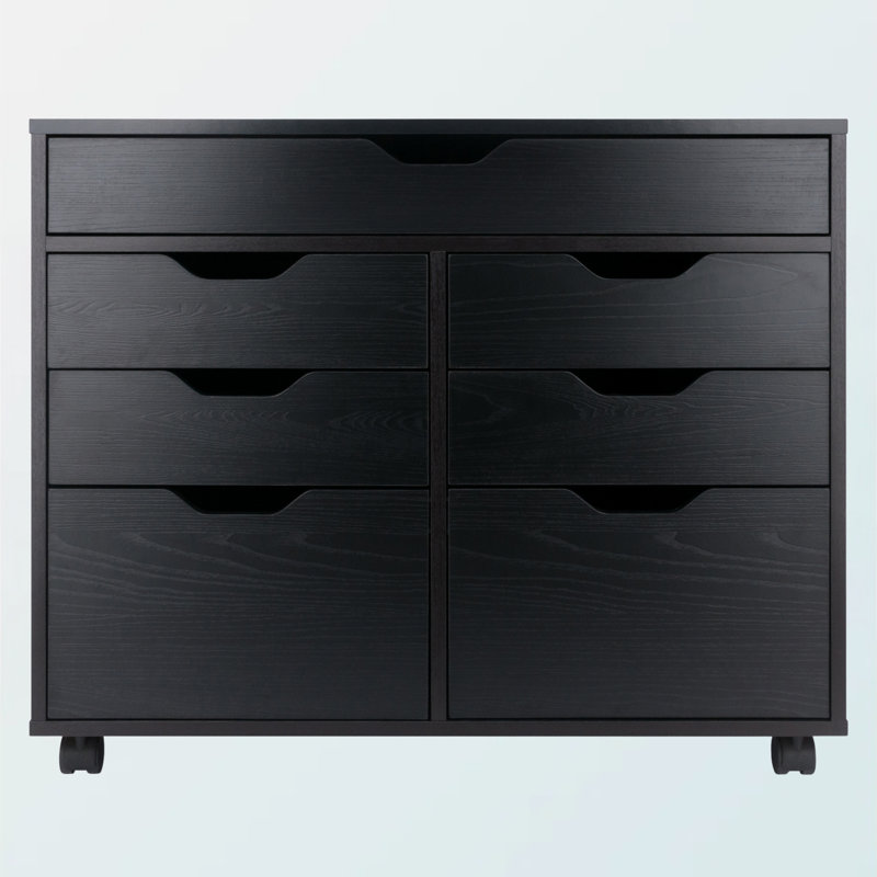 Armoire mobile à 5 tiroirs Sutton, noire, H 26,1 po x l 31,89 po x P 15,85 po, Noir, noir, noir, noir