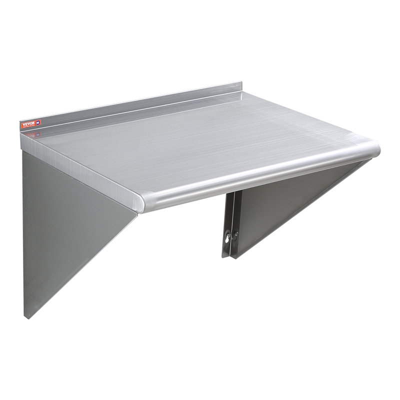 24" Silver Stainless Steel Wall Mounted Kitchen Shelf