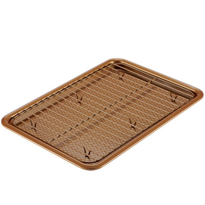Ayesha Curry Nonstick Bakeware Set, Includes 10 Inch x 15 Inch Cookie Pan and Cooling Rack