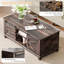 Table basse Hutchison Farmhouse avec portes de grange coulissantes, table de salon de 48 po avec tablettes réglables-99343129