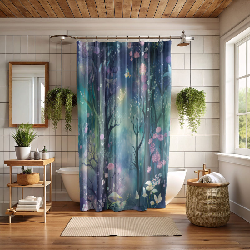 Rideau de douche Forest Joy, H 74 po x l 71 po